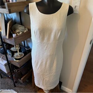 Kasper Cream Textured Sleeveless Sheath Dress